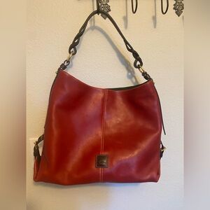 Dooney Florentine Twist Strap Shoulder Bag in Red.